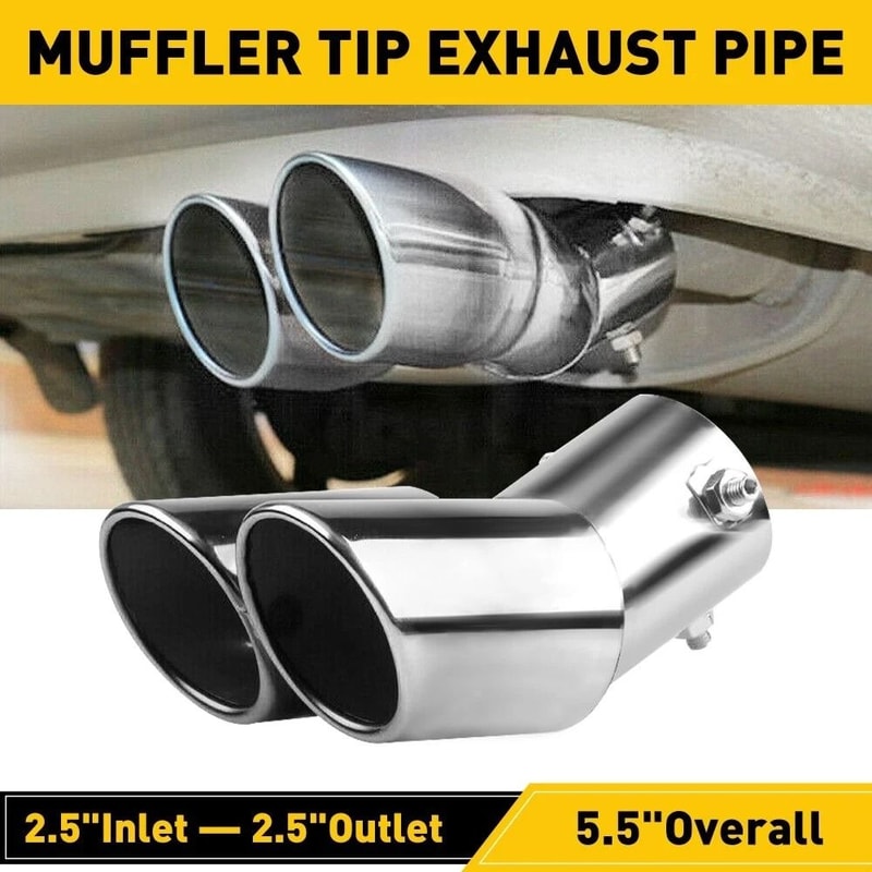 Chrome Stainless Steel Muffler Pipe Universal Car Exhaust Tail Pipe 1