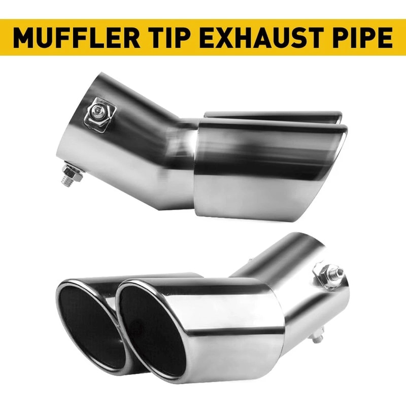 Chrome Stainless Steel Muffler Pipe Universal Car Exhaust Tail Pipe 9