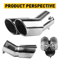 Chrome Stainless Steel Muffler Pipe Universal Car Exhaust Tail Pipe 8