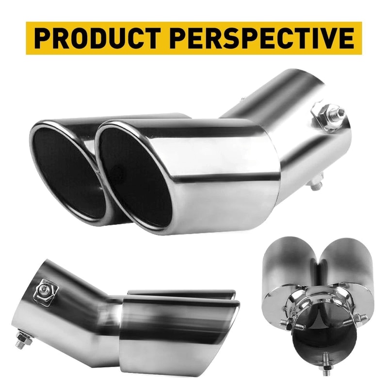 Chrome Stainless Steel Muffler Pipe Universal Car Exhaust Tail Pipe 8