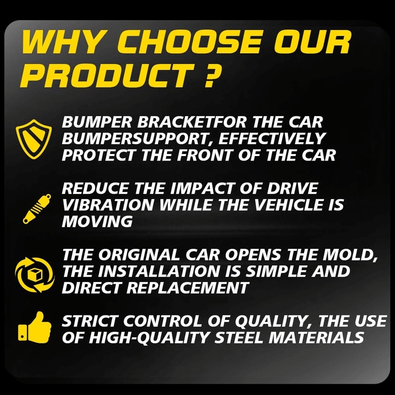 Steel Front Bumper Support Bracket Set Left And Right Premium Durability 6