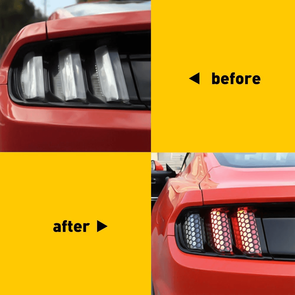 Rear Tail Light Sticker Universal Honeycomb Taillight Lamp Cover Decal For Cars 1