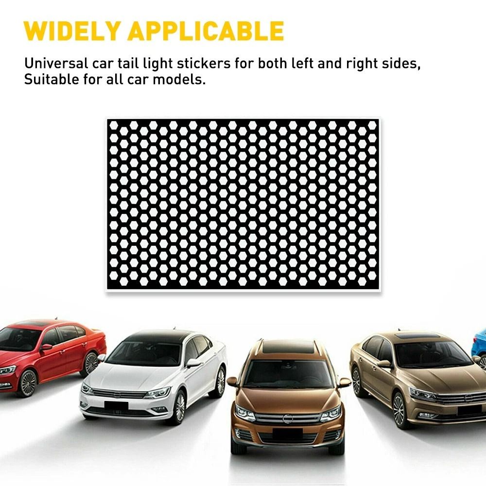 Rear Tail Light Sticker Universal Honeycomb Taillight Lamp Cover Decal For Cars 3