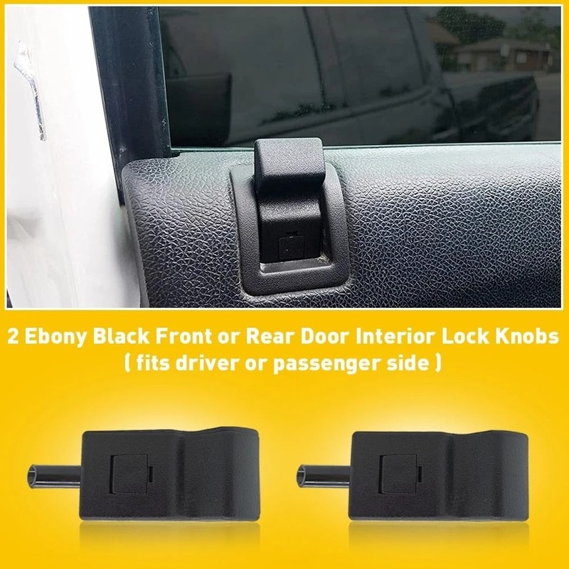 Ebony Black Door Lock Knobs For Chevrolet Avalanche FrontRear Fit 6