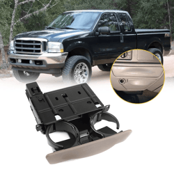 durable tan center console cup holder, space-saving design for vehicles