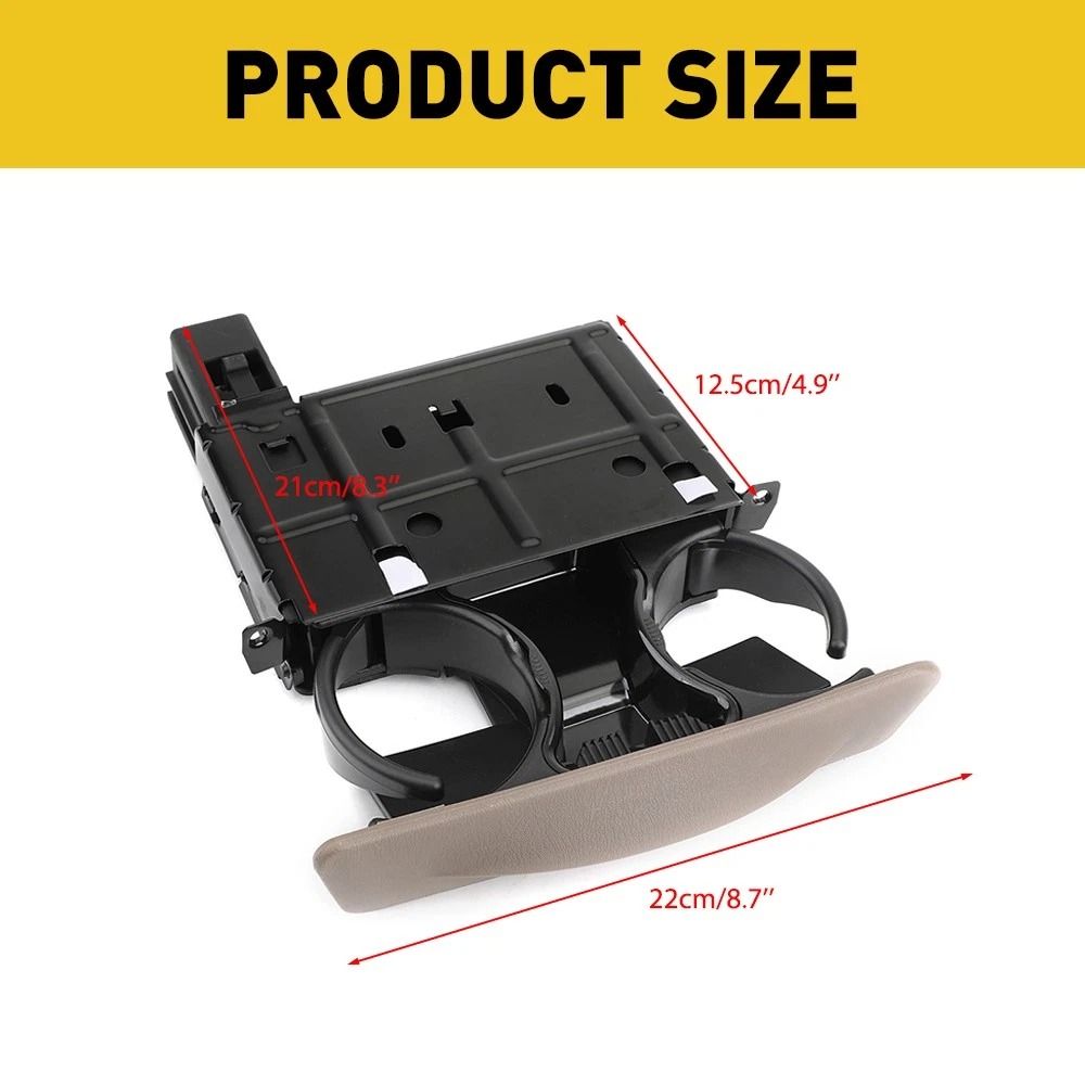 Durable Tan Center Console Cup Holder SpaceSaving Design For Vehicles 2