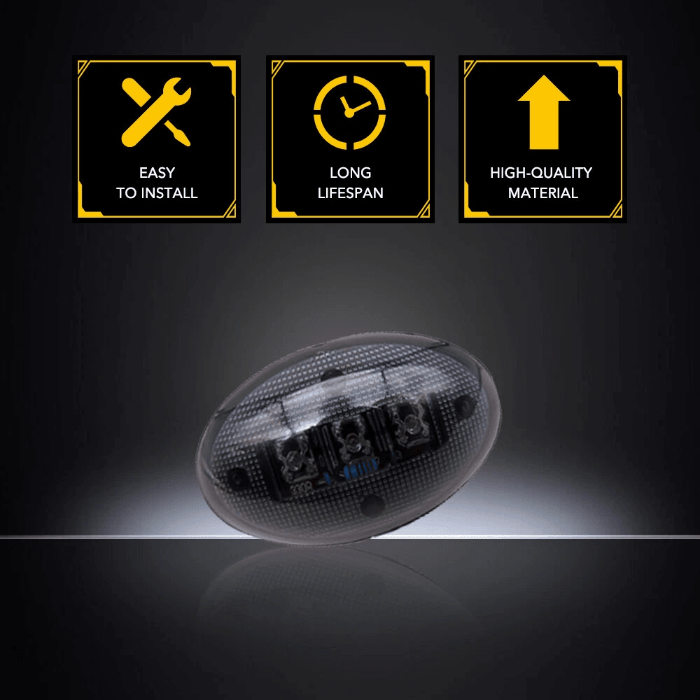 Dually Bed LED Light Kit Smoke LED Side Fender Marker Lights Amber And Red 6