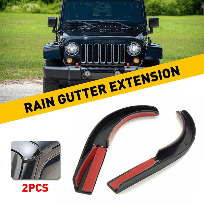 Jeep Wrangler JK Water Rain Diverters Gutter Extension Prevents Water Overflow 9