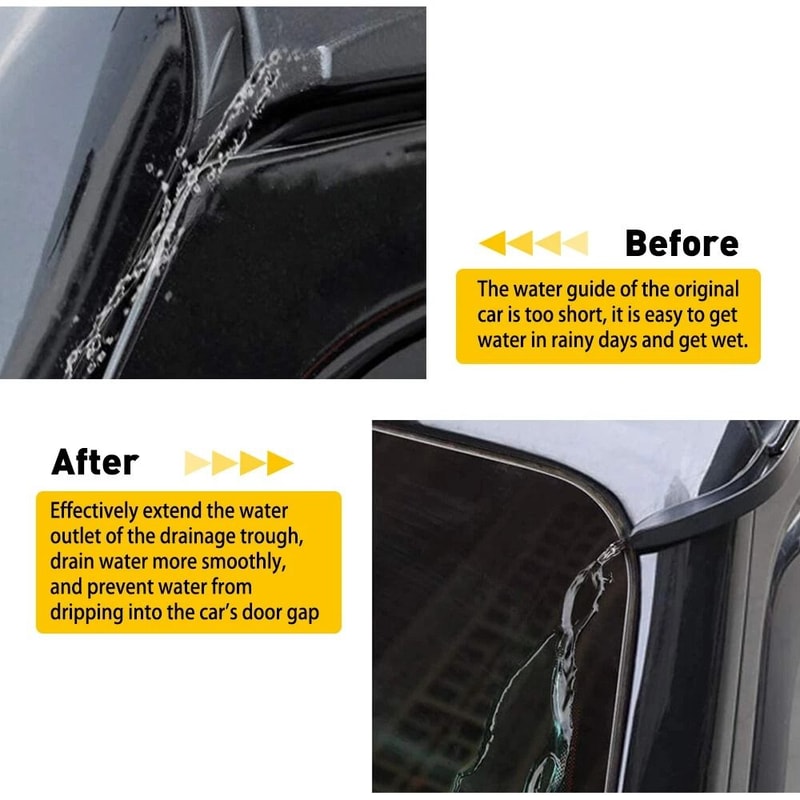 Jeep Wrangler JK Water Rain Diverters Gutter Extension Prevents Water Overflow 1