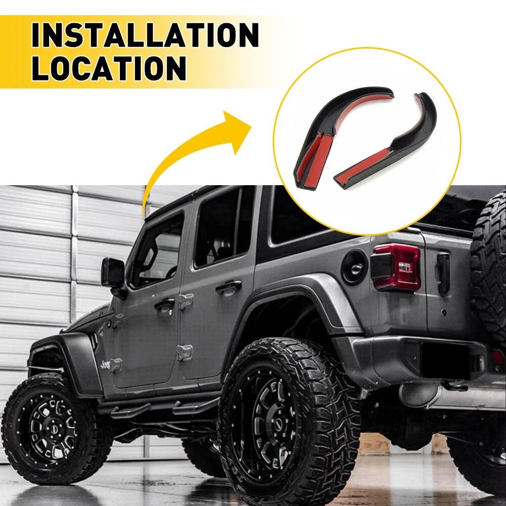 Jeep Wrangler JK Water Rain Diverters Gutter Extension Prevents Water Overflow 3