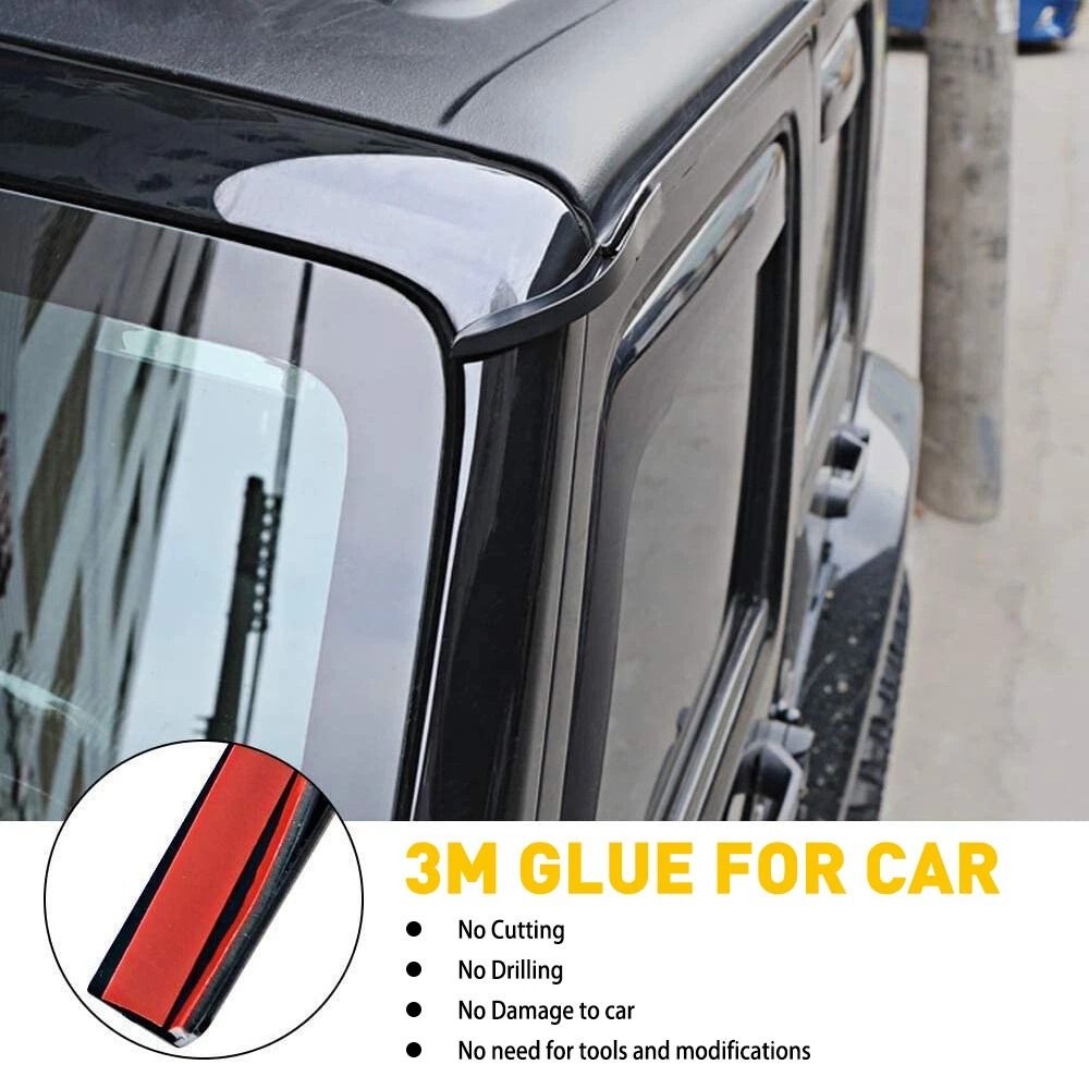 Jeep Wrangler JK Water Rain Diverters Gutter Extension Prevents Water Overflow 5