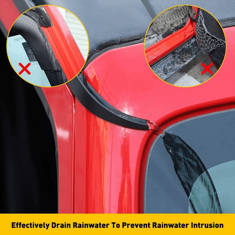 Jeep Wrangler JK Water Rain Diverters Gutter Extension Prevents Water Overflow 6