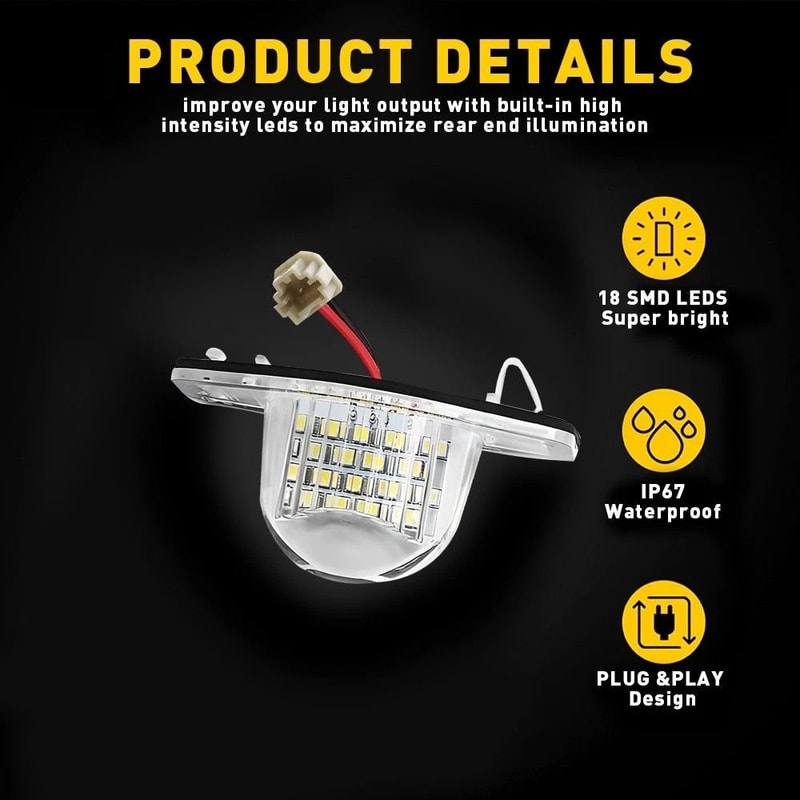 Honda LED License Plate Light Lamp White Bulb Upgrade 4