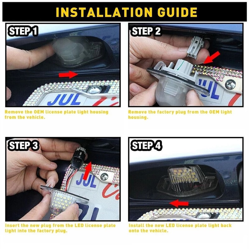 Honda LED License Plate Light Lamp White Bulb Upgrade 7