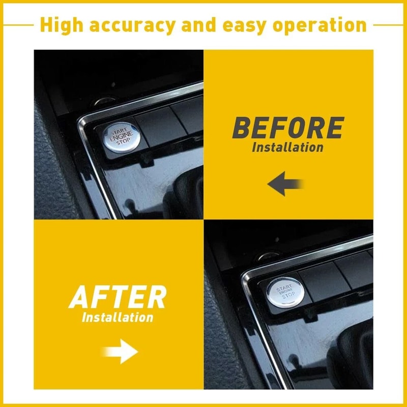 Volkswagen Jetta Start Stop Push Button New Car Engine Switch ABS Material Black Silver 2