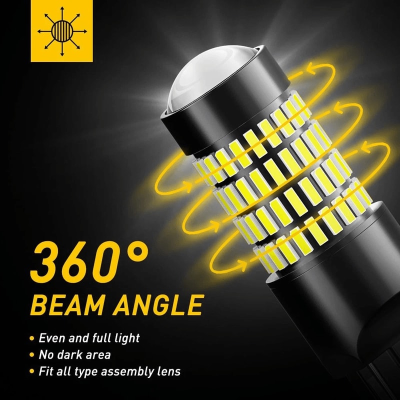 Xenon White LED Bulbs High Power Backup Reverse Light Turn Signal Brake Lights 2