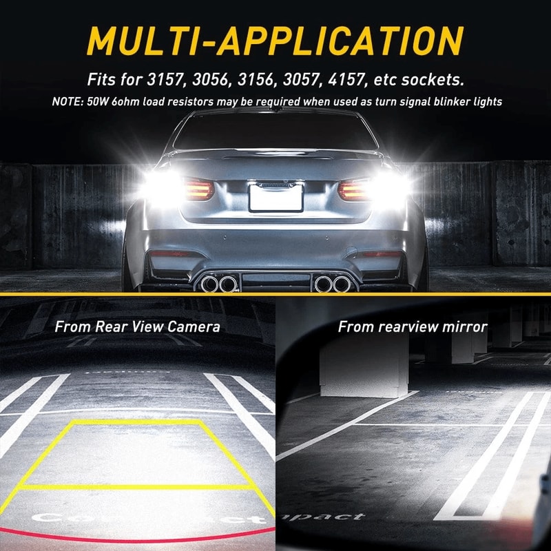 Xenon White LED Bulbs High Power Backup Reverse Light Turn Signal Brake Lights 3