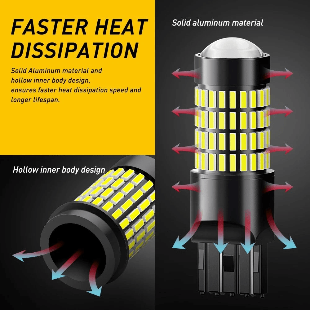 Xenon White LED Bulbs High Power Backup Reverse Light Turn Signal Brake Lights 4