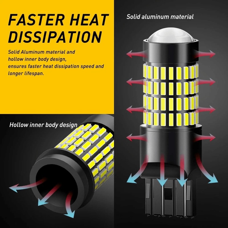 Xenon White LED Bulbs High Power Backup Reverse Light Turn Signal Brake Lights 4