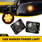 Smoked Lens LED Side Marker Amber Fender Lights Waterproof Energy Saving Durable Black ABS Housing 8