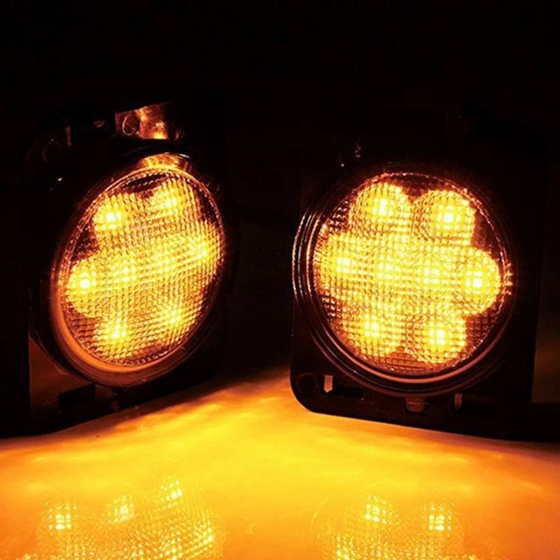 Smoked Lens LED Side Marker Amber Fender Lights Waterproof Energy Saving Durable Black ABS Housing 0