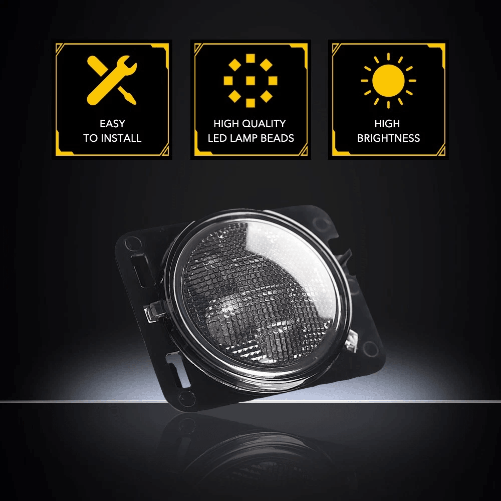 Smoked Lens LED Side Marker Amber Fender Lights Waterproof Energy Saving Durable Black ABS Housing 5