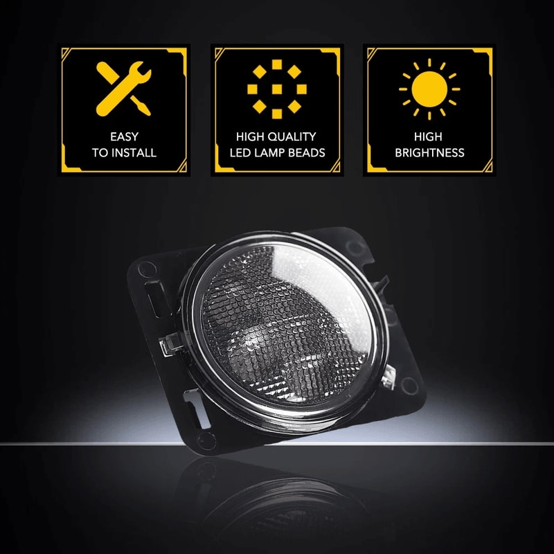 Smoked Lens LED Side Marker Amber Fender Lights Waterproof Energy Saving Durable Black ABS Housing 5