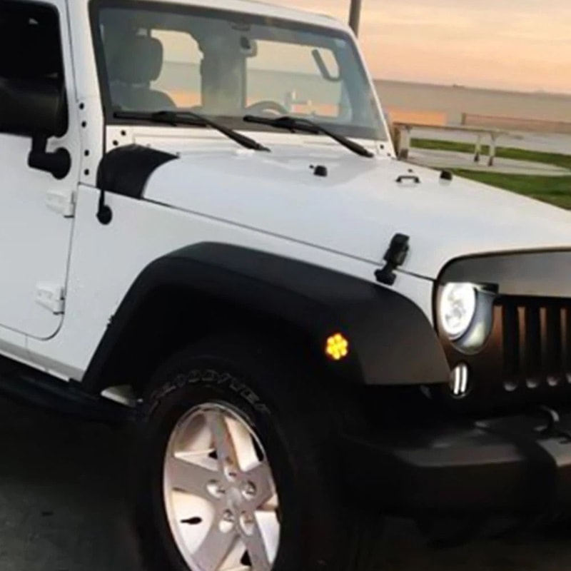 Smoked Lens LED Side Marker Amber Fender Lights Waterproof Energy Saving Durable Black ABS Housing 7