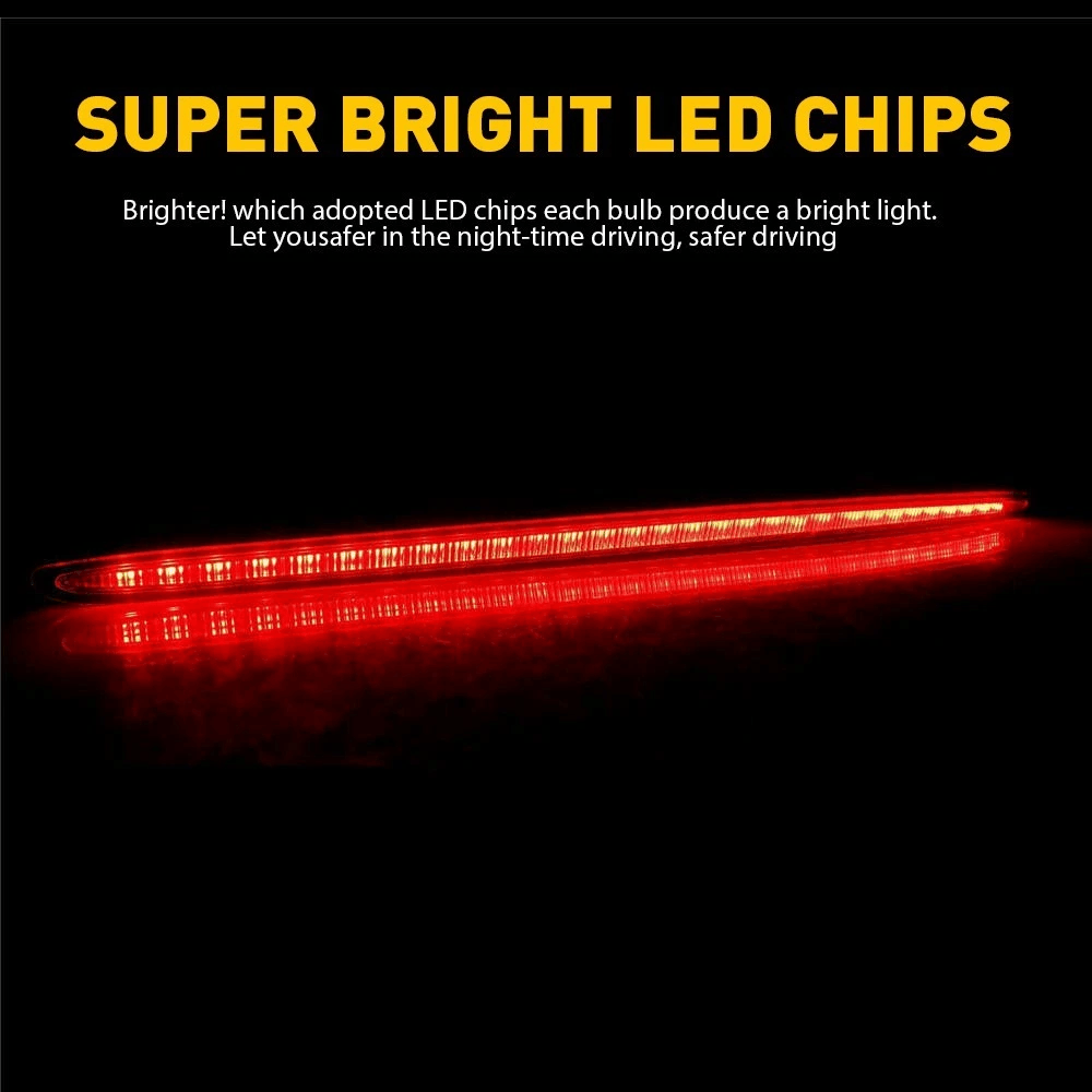 RED High Mount Stop 3rd Brake Light LED Tail Light Waterproof Car Brake Light Durable ABS Housing 3