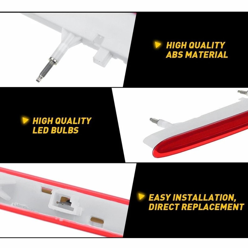 RED High Mount Stop 3rd Brake Light LED Tail Light Waterproof Car Brake Light Durable ABS Housing 7