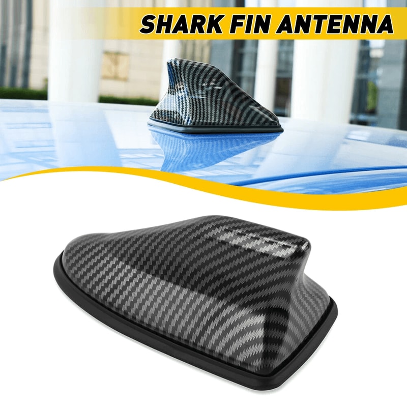 Carbon Fiber Universal Shark Fin Antenna Radio FMAM Signal Boost Antena Radio For Cars Motorcycles 1