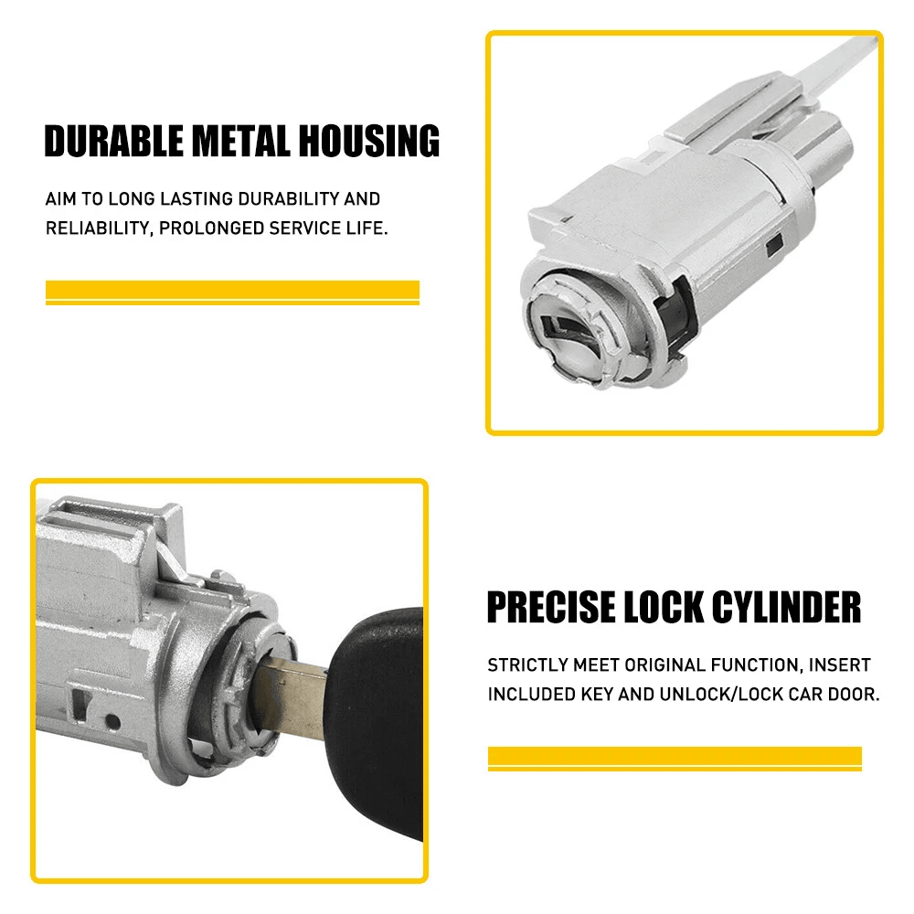 Lock Cylinder Ignition Switch Cylinder Keys Set Kit AntiRust Durable Simple Installation For Reliab 2