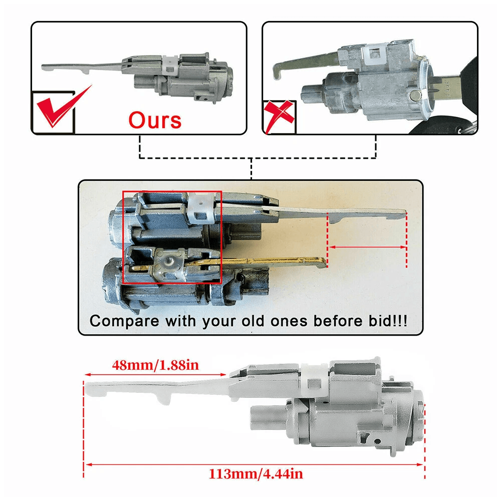 Lock Cylinder Ignition Switch Cylinder Keys Set Kit AntiRust Durable Simple Installation For Reliab 3