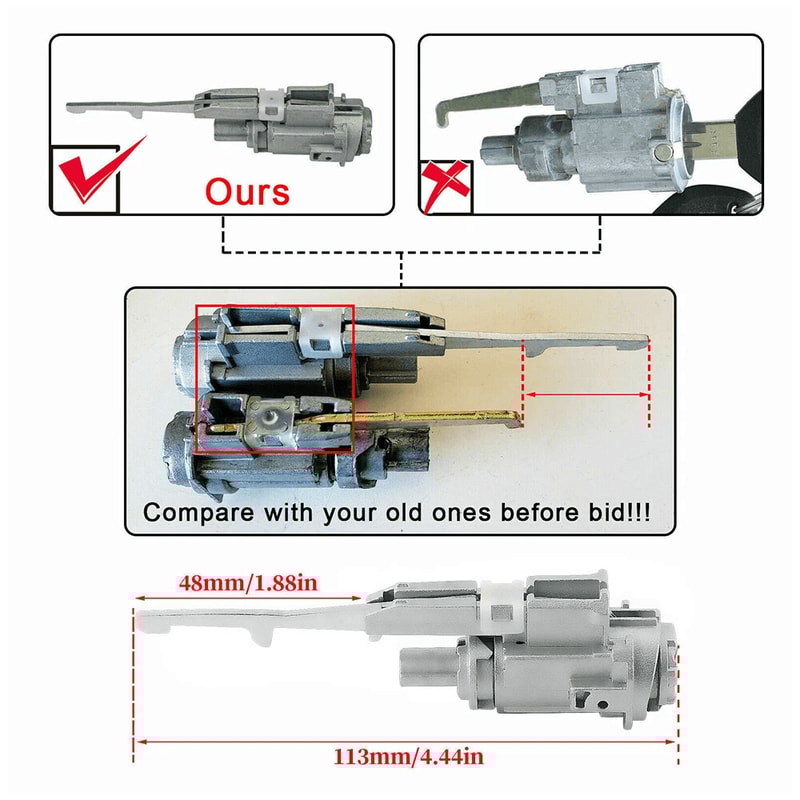 Lock Cylinder Ignition Switch Cylinder Keys Set Kit AntiRust Durable Simple Installation For Reliab 3