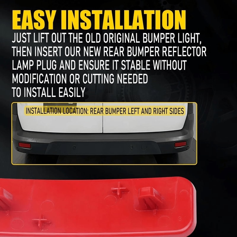LH RH Rear Bumper Reflector Light Lamp Direct Replacement HighQuality ABS Sealed For Durability 6
