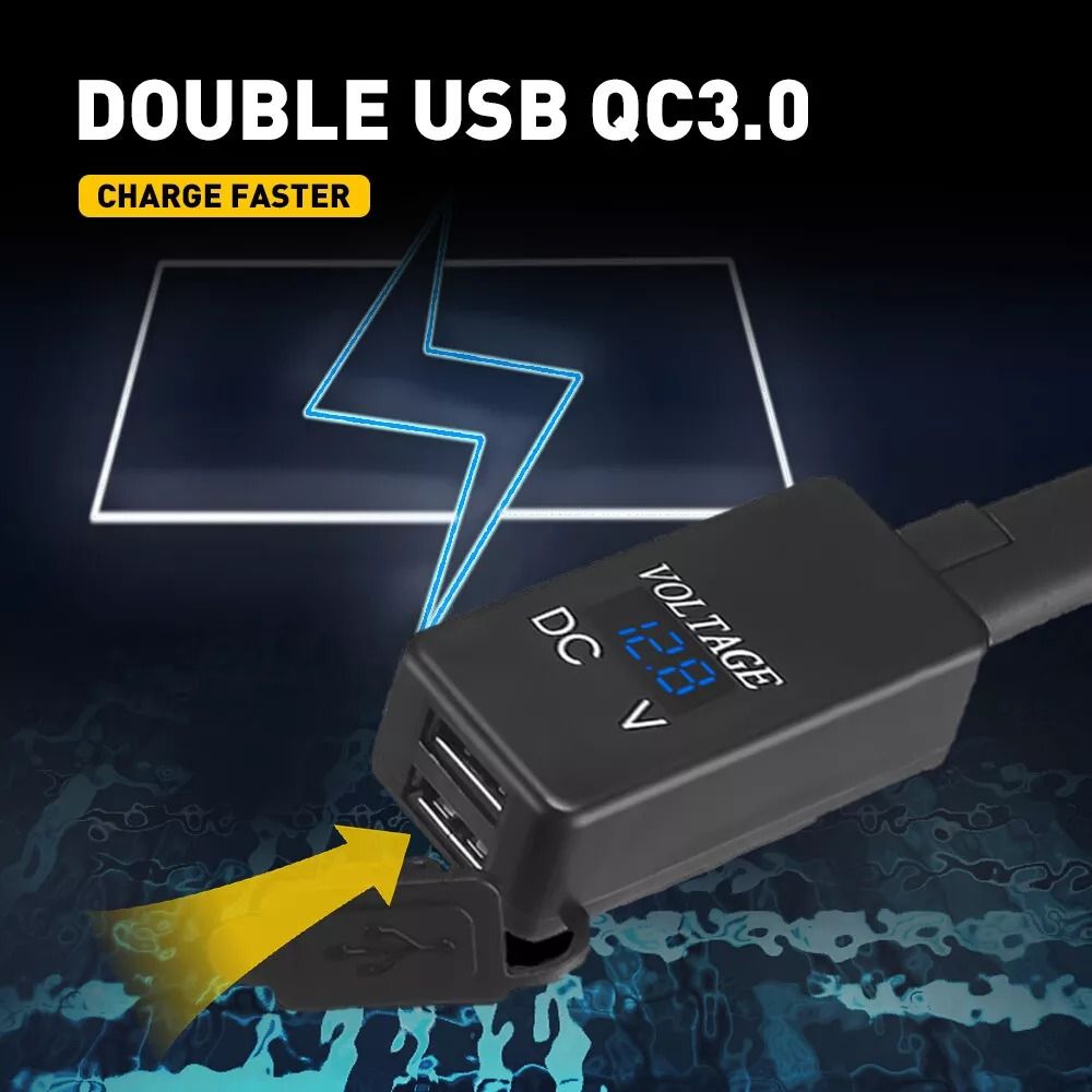 Waterproof SAE To USB Cable Adapter Motorcycle USB Charger With Power Switch LED Power Indication F 7