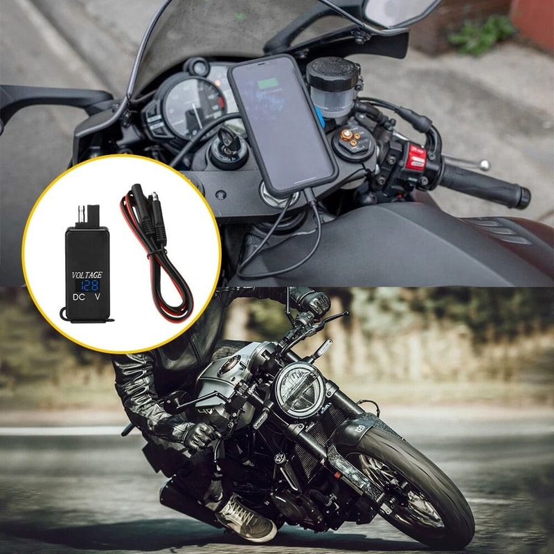 Waterproof SAE To USB Cable Adapter Motorcycle USB Charger With Power Switch LED Power Indication F 0