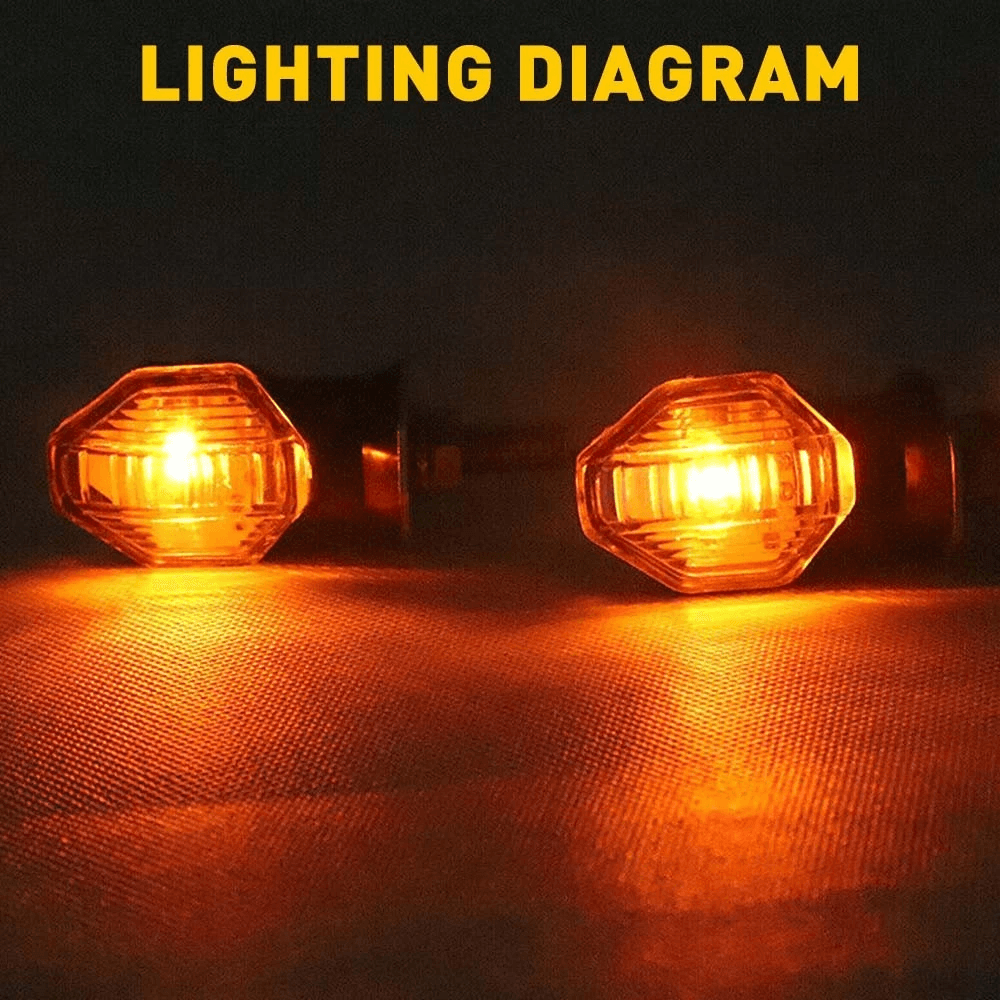 Waterproof Motorcycle Turn Indicator Amber LED Blinker Light High Brightness Universal Easy Install 1