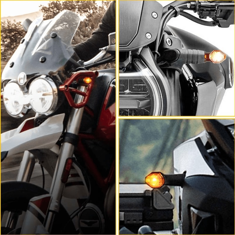 Waterproof Motorcycle Turn Indicator Amber LED Blinker Light High Brightness Universal Easy Install 10