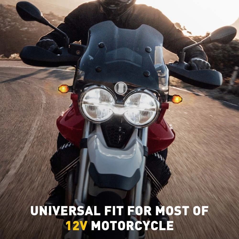 Waterproof Motorcycle Turn Indicator Amber LED Blinker Light High Brightness Universal Easy Install 11