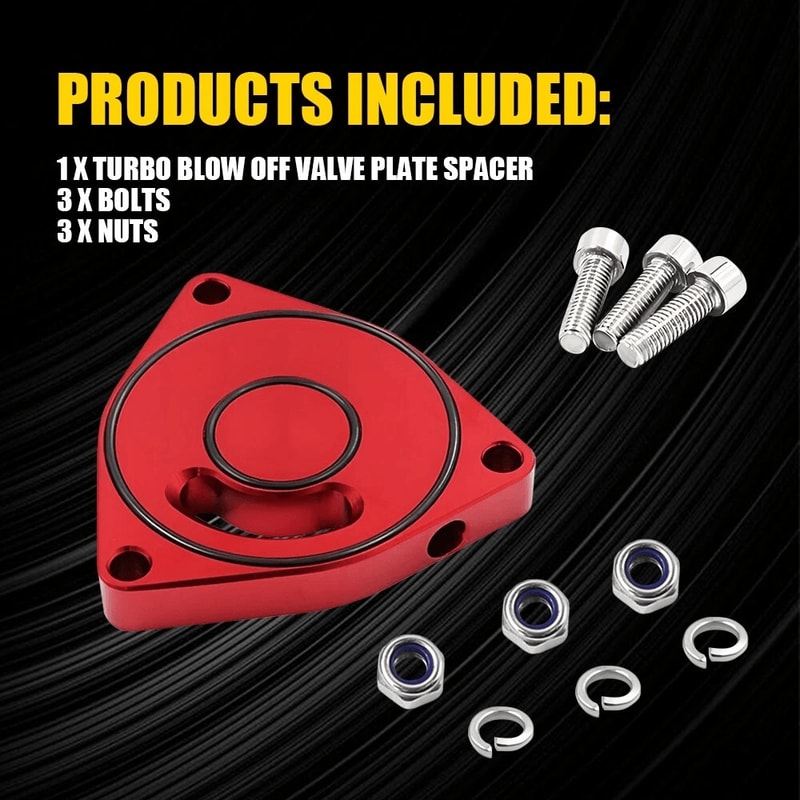 HighPerformance Turbo Blow Off Valve Spacer Red BOV Plate CNCMachined Aircraft Aluminum Coupe Bille 5