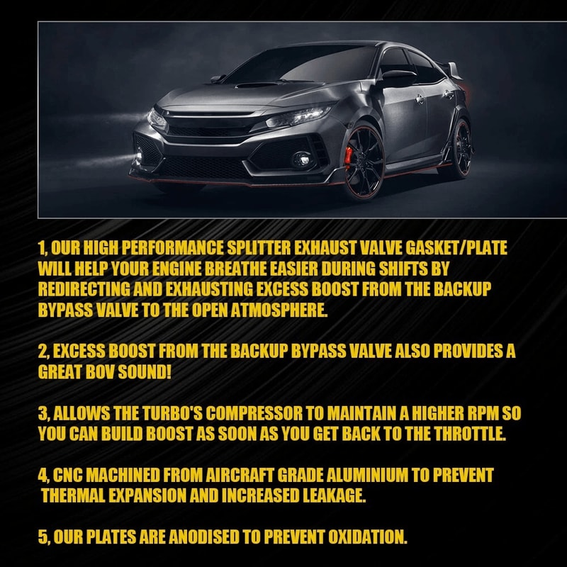 HighPerformance Turbo Blow Off Valve Spacer Red BOV Plate CNCMachined Aircraft Aluminum Coupe Bille 6