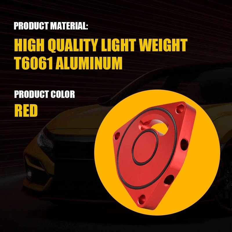 HighPerformance Turbo Blow Off Valve Spacer Red BOV Plate CNCMachined Aircraft Aluminum Coupe Bille 7