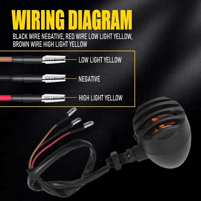 Amber Lens LED Turn Signal Indicator 3wire Motorcycle Blinker Light Motorcycle Signal Light For Bet 4