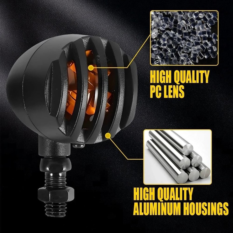 Amber Lens LED Turn Signal Indicator 3wire Motorcycle Blinker Light Motorcycle Signal Light For Bet 7