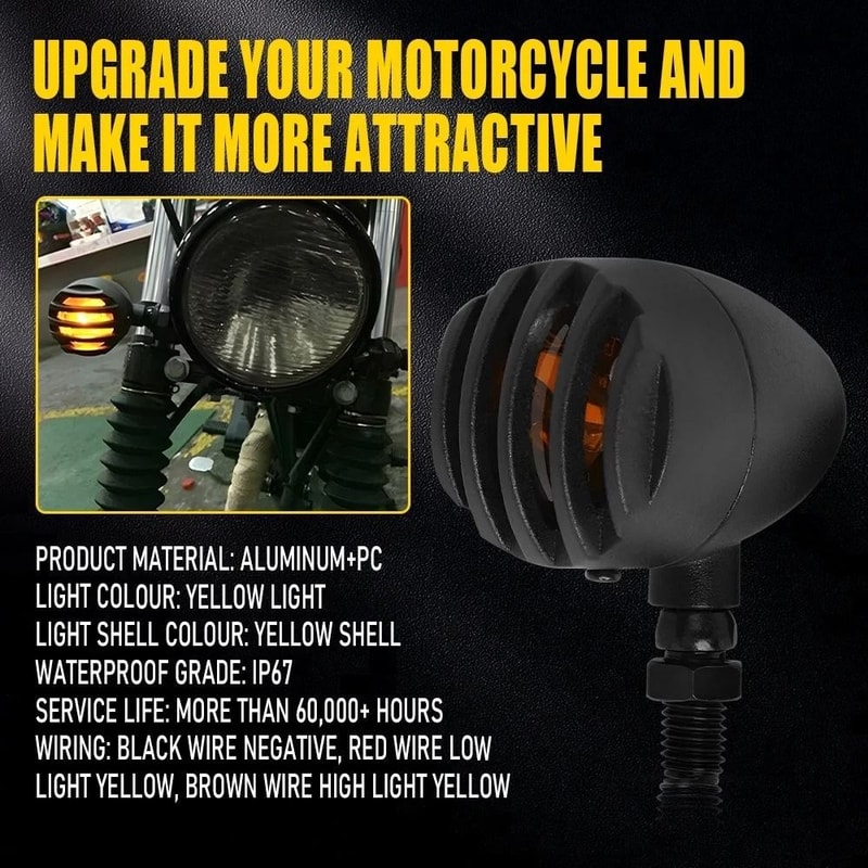 Amber Lens LED Turn Signal Indicator 3wire Motorcycle Blinker Light Motorcycle Signal Light For Bet 8