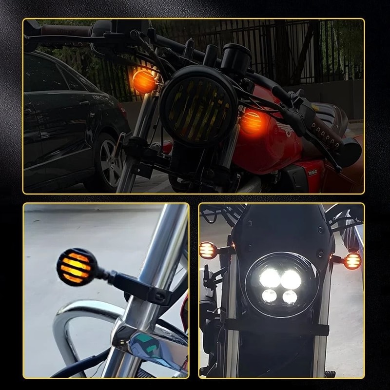 Amber Lens LED Turn Signal Indicator 3wire Motorcycle Blinker Light Motorcycle Signal Light For Bet 9