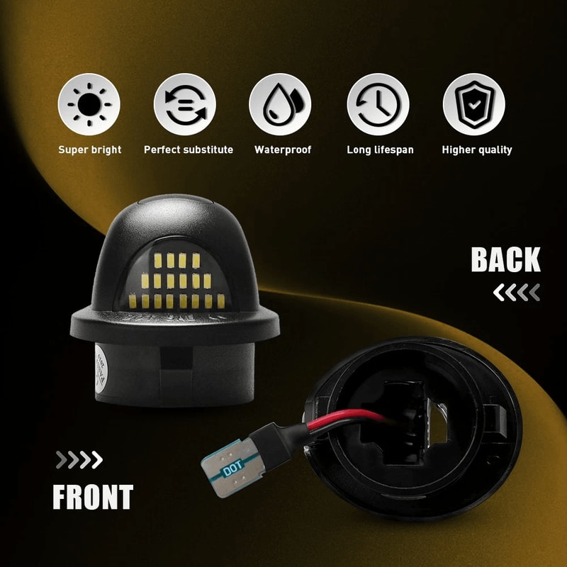 RED TUBE LED License Plate Light Wiring Harness Socket For Vehicles Bright And Reliable 7