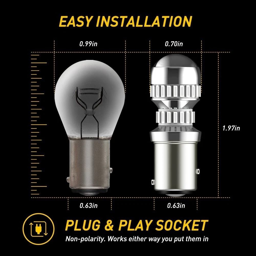 Red LED Stop Turn Signal Brake Tail Light Bulbs EnergySaving Super Bright Easy Install Direct Repla 1