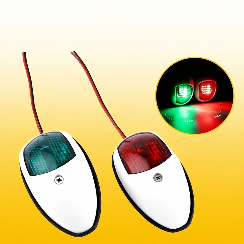 Marine Bow Light Lamp Pair Red Green LED Navigation Lights For Boat Pontoon Waterproof LED Boat Li 0